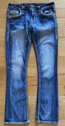 Rock Revival Jelina Easy Boot Jeans Women's 27 X 30 Rhinestone *Flaws-READ* - Picture 3 of 15