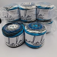 (Lot Of 8) Lion Brand Yarn Lot#18149 Mandala Thick & Quick Bulky Yarn, Labyrinth