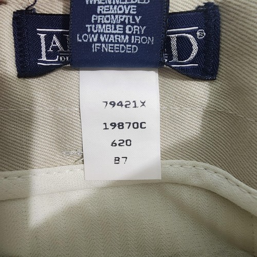 Lands' End Pants Mens 33x30 Light Tan Pleated Chino Dress Twill Made in USA Vntg - Picture 3 of 17