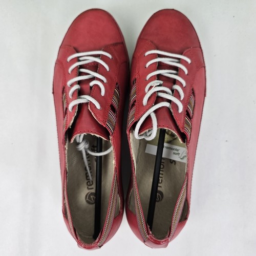 Remonte weiches rotes Leder Freizeit Schnürschuh flach Größe 6US 37, 135,00 NEU - Bild 8 von 10