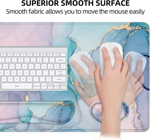 Desk Mat, Mouse Pad with Wrist Rest, 4-In-1 Large Mouse Pads for Desk, Ergonomic - Picture 4 of 12
