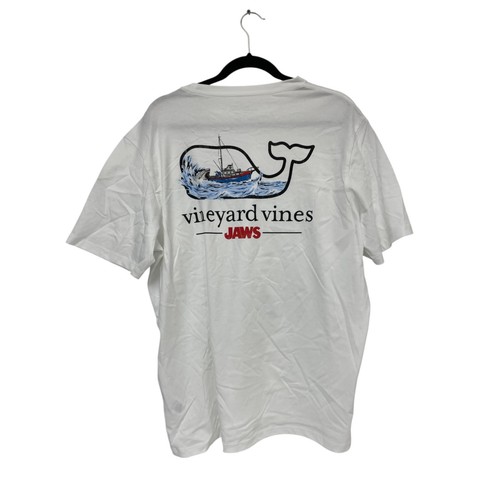 Vineyard Vines Jaws T Shirt Men's Large Short Sleeve Pocket Tee White Cap NWT