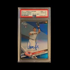 2017 Topps Chrome Aaron Judge RC Rookie Auto Blue Refractor #/150 PSA 10 Yankees