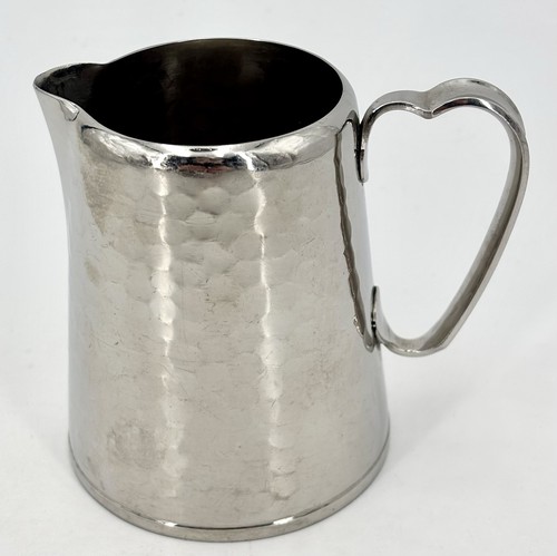 Vintage OLDE HALL WARWICK HAMMERED STAYBRITE Tea Pot - Tray -Milk Jug - Sugar - Picture 9 of 14