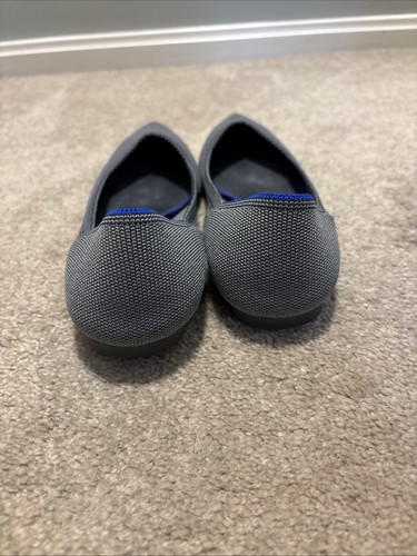 ROTHY’S “THE POINT” Gray/White Knit Pointed Toe Slip-On Flats Size 9 - Picture 3 of 7