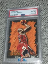 Michael Jordan Psa 8 1996 Fleer Hardwood Leader #123 Chicago Bulls 