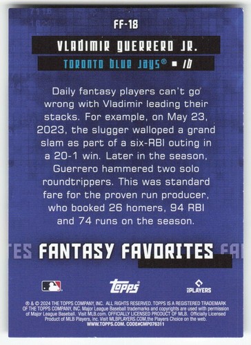 VLADIMIR GUERRERO, JR. - BLUE JAYS - Pick Your Cards - Build Your Own Lot! - Picture 33 of 53