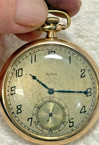 Vintage 1924 Elgin Pocket Watch 12s15J Grade 315 Gold Filled Case Runs