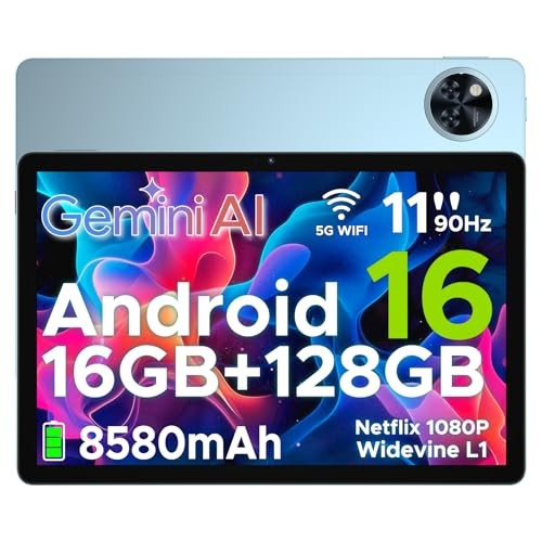 U11 Tablet,11 Inch Tablet with Gemini Android 16 Blue - Picture 2 of 7