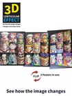 One Piece- 3D Lenticular Flip Effect,Anime Manga,3 in1