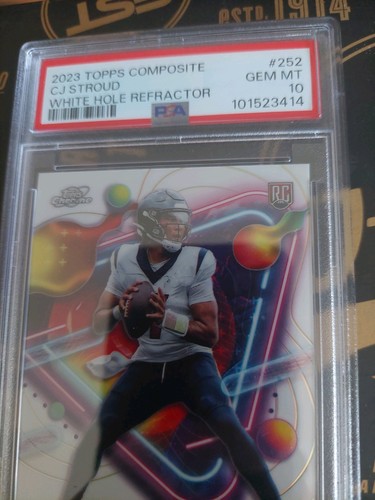 C.J. Stroud 2023 Topps Composite White Hole Refractor Cosmic RC PSA 10 Texans - Picture 3 of 10