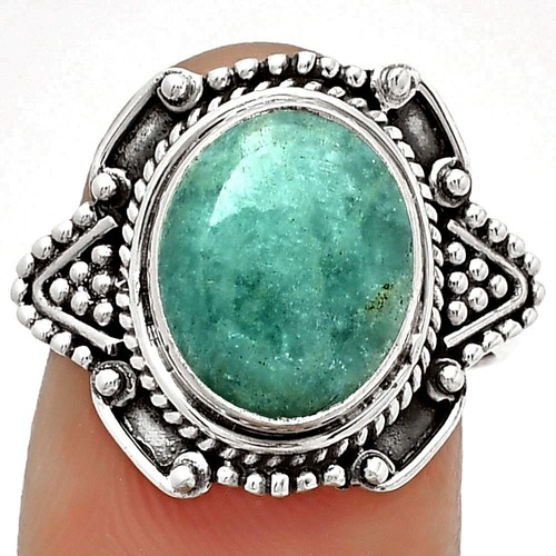 Natürlicher Paraiba Amazonit 925 Sterling Silber Ring Gr.7 Schmuck R-1557 - Bild 1 von 5