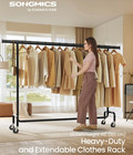 SONGMICS Clothes Rack on Wheels Heavy Duty Clothes Rail 110 kg Load Xmas