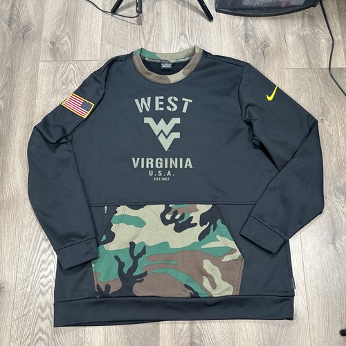 Nike On Field West Virginia Mountaineers Military Salute Service Sweatshirt XL - Picture 2 of 9