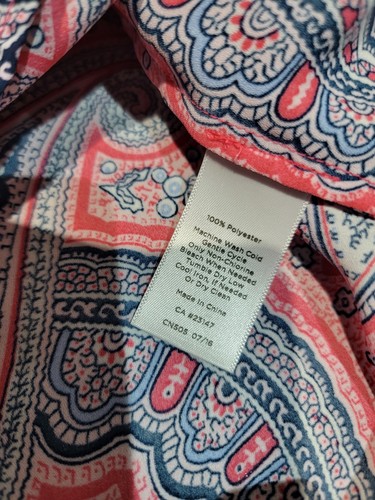 Talbots Multicolor Long Sleeve Smocked Neck Top Blouse Plus Sz 1X - Picture 9 of 10