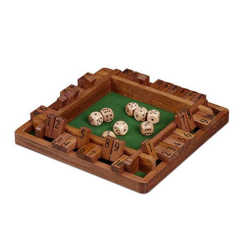 Shut the box spiel Klappspiel für Familien Holz Würfelspiel Mathe Brettspiel - Bild 1 von 7