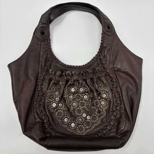 Vintage Brighton Lockheart Whipstitched Beaded Hobo Bag Flawed Read Description - Picture 3 of 11