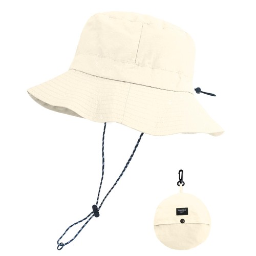Quick Dry Waterproof Packable Bucket Hat for Sun Protection Outdoor Beige