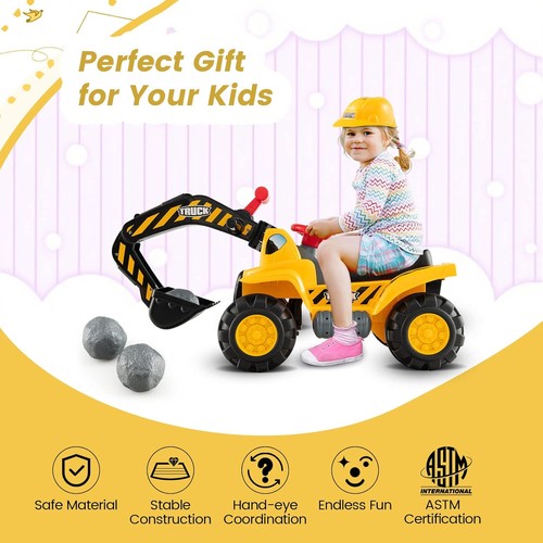 Costzon Kids Ride On Construction Excavator, Digger Scooper Tractor Toy... - Picture 6 of 8