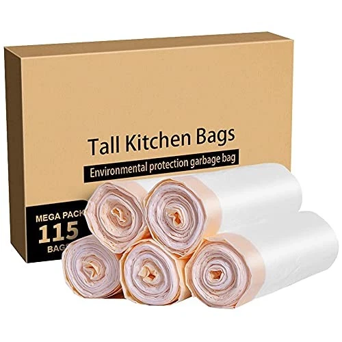 MEIDONG TRASH BAGS GARBAGE BAGS 13 GALLON TALL KITCHEN DRAWSTRING STRONG BAGS - Image 2 of 4