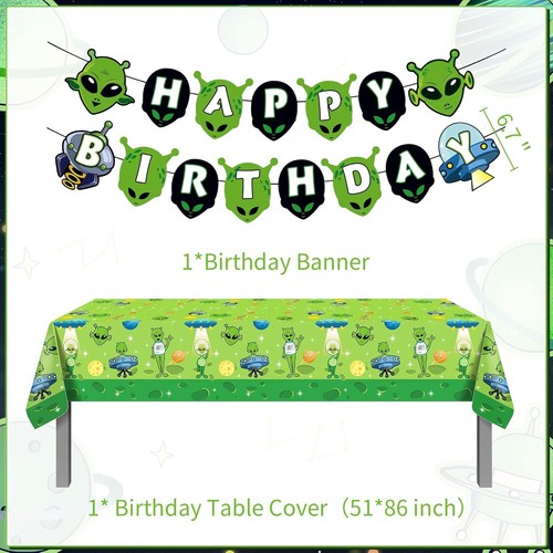 Fun Alien Party Supplies - Complete 46-Piece Set for Space-Themed Birthdays - Picture 5 of 9