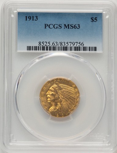 1913 $5 Indian Half Eagle PCGS MS63 (778449023)