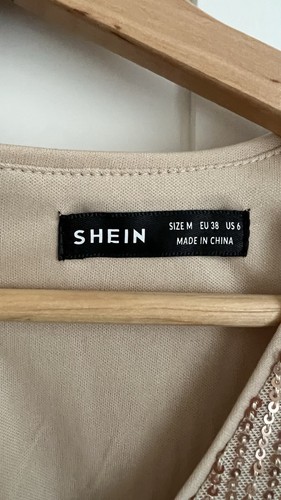 Shein Kleid Pailletten Gold M38 - Bild 6 von 8