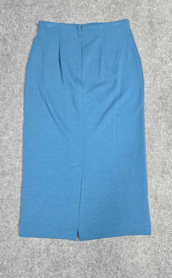 Saia Nordstrom Feminina Pequena Lápis Azul Midi Elástico Carreira Roupa de Trabalho RN84665 - Imagem 2 de 4
