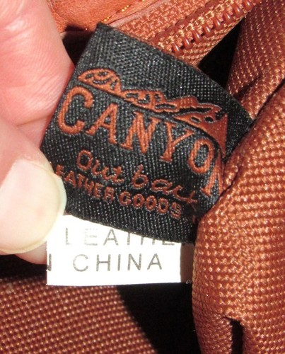 Vtg CANYON OUTBACK Leather Distressed Sea Island Duffle Tote Bag - Picture 9 of 9