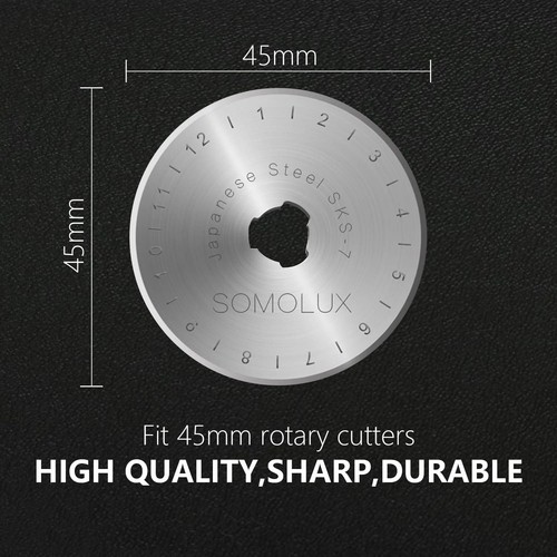 Paquete de 10 cuchillas de corte rotativas SOMOLUX de 45 mm para repuesto para OLFA, DAFA, Truecut Repla... - Imagen 3 de 6