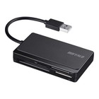 BUFFALO USB2.0 Multi Card Reader Cable Storage Model Black BSCR308U2BK Compact F