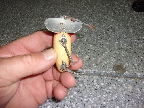 B630 Vintage Holz Arbogast Jitterbug No Name auf Rückseite ? - Bild 3 von 3