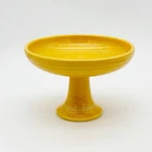 Vtg Fiestaware Sweets compote yellow pedestal dish 3.5” Tall Fiesta