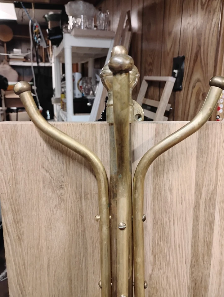 Ganchos para perchero de latón vintage montaje en pared triple brazo 18 pulgadas Foto 4 de 4