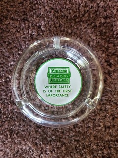 Elgin Joliet and Eastern Railway 'Chicago Outer Belt' glass ashtray