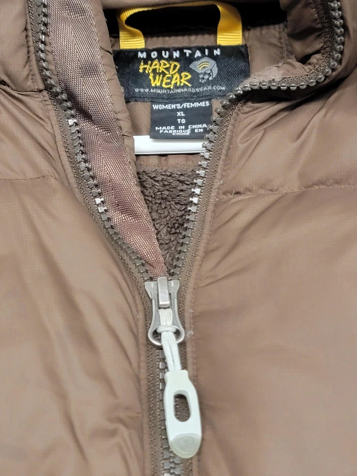 Mountain Hard Wear Down Jacket Womens XL Brown Long Hooded Parka Down Insulated - Image 4 of 4