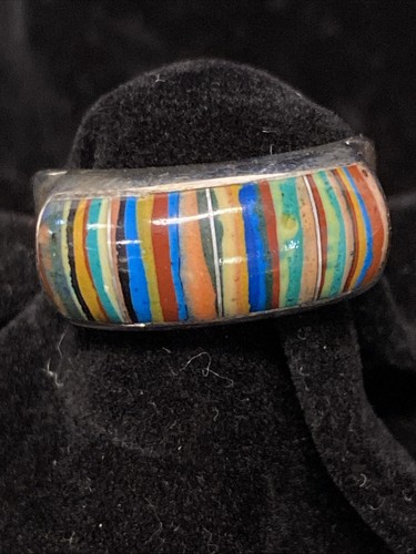 Beautiful Jay King Mine Finds Sterling 925 Domed Rainbow Calsilica Sz9 Ring JB12 - Picture 2 of 13