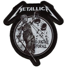 Metallica Metal Band Patch Justice Mono Black/White Sublimation Embroidered Iron