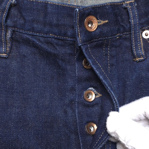 Pantalones de mezclilla Taylor Stitch para hombre 32 ribete ajustado botón mosca algodón orgánico - Imagen 12 de 24