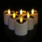 6 Pcs Outdoor Waterproof Candle Light Solar Rechargeable Tea Wax Lamp