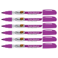 Thornton's Art Supply Oil-Based Paint Marker, Fine Point, Magenta Ink 6 Count