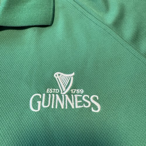 Guinness Polo Shirt Mens XL Green Embroidered Official Beer Logo - Picture 3 of 8