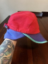 VTG 90s Patagonia USA Duckbill Colorblock Cap SzM Retro Coral Purple Turq