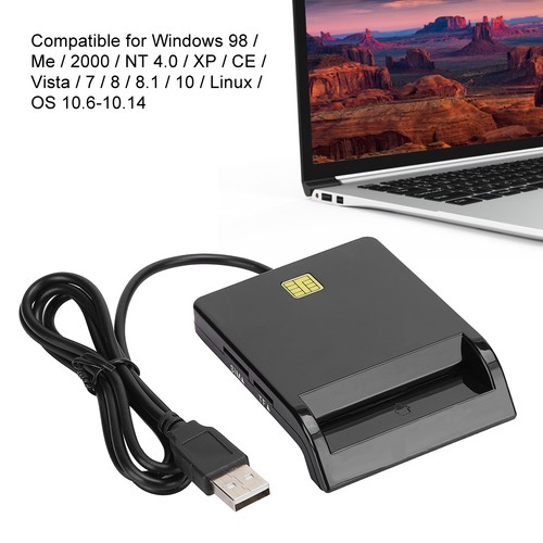 Smart Card Reader Black For Windo-ws 98/Me/2000/NT 4.0/XP/CE/Vista/7/8/8.1/10/Li - Picture 12 of 14