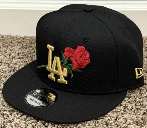 Los Angeles Dodgers New Era 9FIFTY Negro Dorado Rosa Serie Mundial Gorra Snapback - Imagen 2 de 4