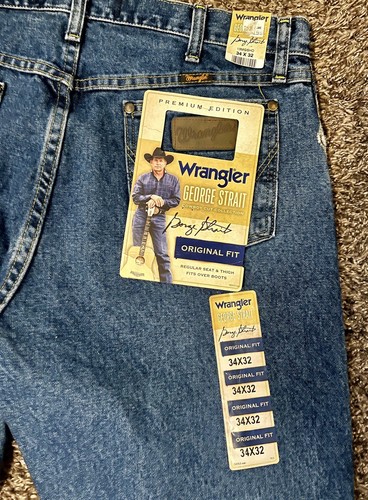NWT Wrangler George Strait Cowboy Cut Original Fit Denim Blue Jeans 34x32 - Picture 5 of 5