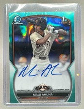 Maui Ahuna 2023 Bowman Chrome Draft CDA-MAH Aqua Lava Refractor Auto 1st RC /199