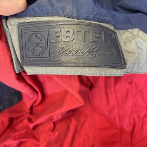 Vintage Eddie Bauer Jacket Mens Medium Red Blue Gore Tex Pullover Hood Front Zip - Picture 3 of 16