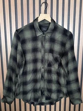 Rails Shirt Small Green Long Sleeve Soft Knit Check Plaid Hunter Moss Button