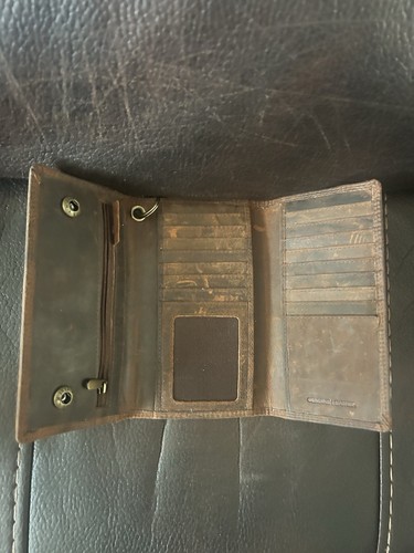 Handgefertigte Leder Geldbörse mit dreifach faltbarer Kette - Bild 3 von 4